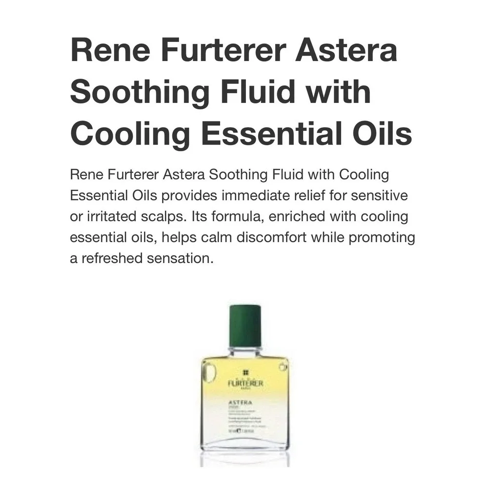 Rene Furterer Paris Astera Fresh Prof Scalp & Hair Soothing Treatment New In Box